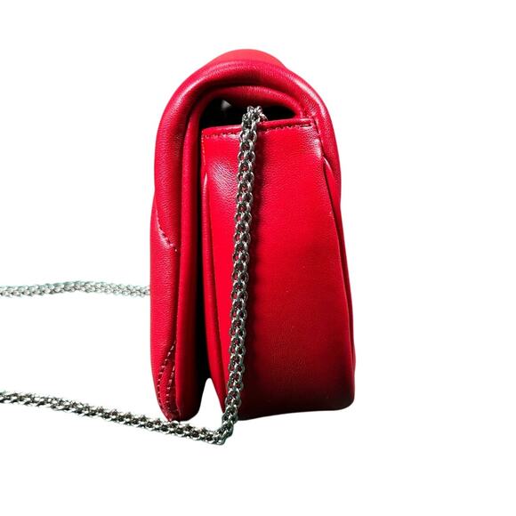 Alexander McQueen Small Seal Bag Blood Red Silver NWT - Picture 5 of 8